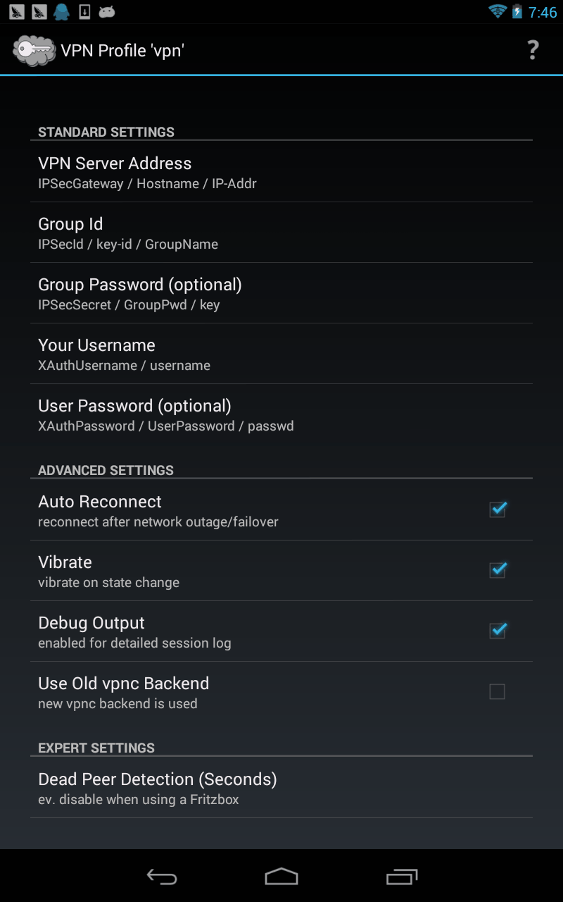 在Android上使用VpnCilla连接Cisco IPsec VPN