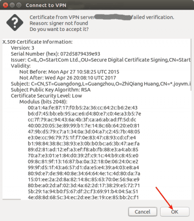Ubuntu下Cisco AnyConnect协议VPN配置说明
