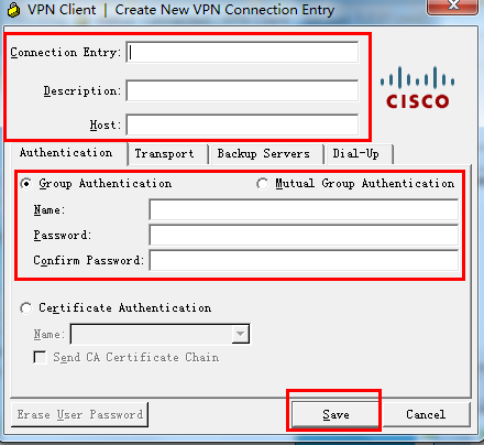 Windows下使用Cisco官方客户端连接Cisco IPsec VPN